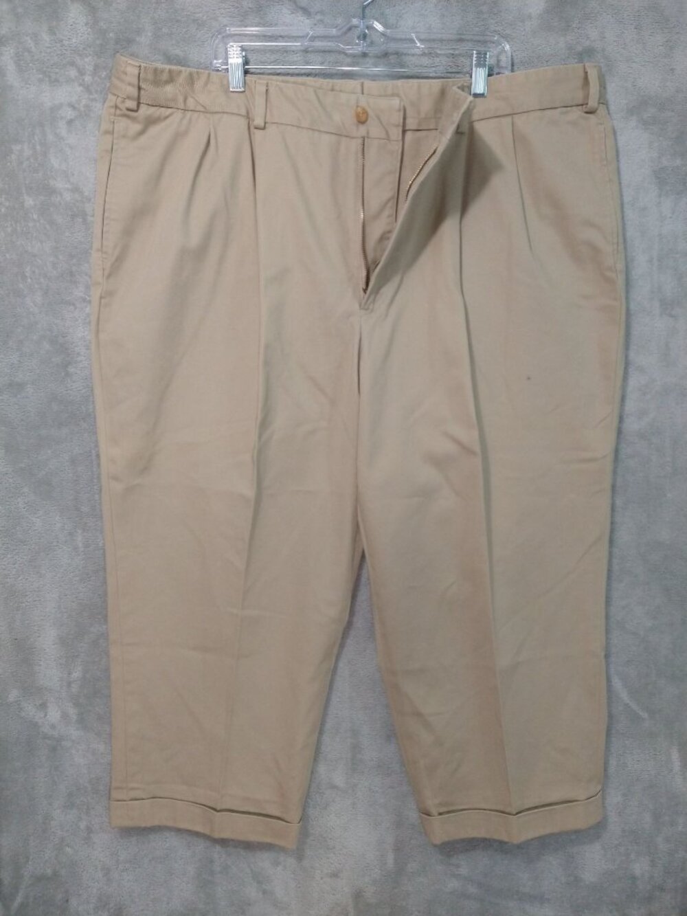 Bills Khakis Pants Mens 46 x 24 Beige Chino M2P Pleated Twill Cotton Straight